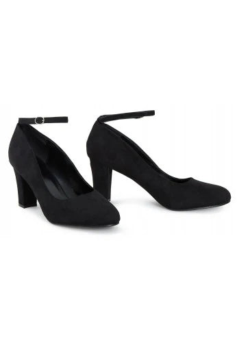 Girls Ankle Strap Mid Block Heel Shoes