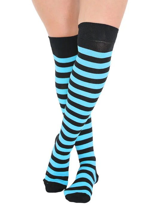 Striped Over The Knee Thigh High Socks