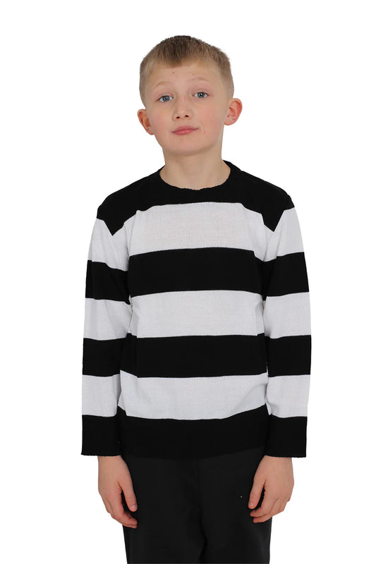 Boys Short Sleeves Stripe T-Shirt black
