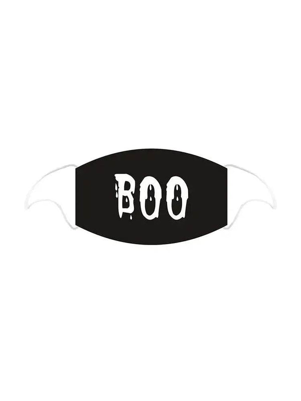 BOO Printed Cotton Face Covering With Filter Pocket - thefancydress.co.uk