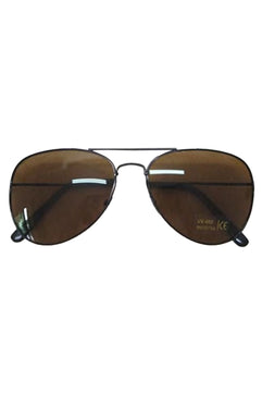 Unisex Metal Frame Aviator Fashion Glasses brown
