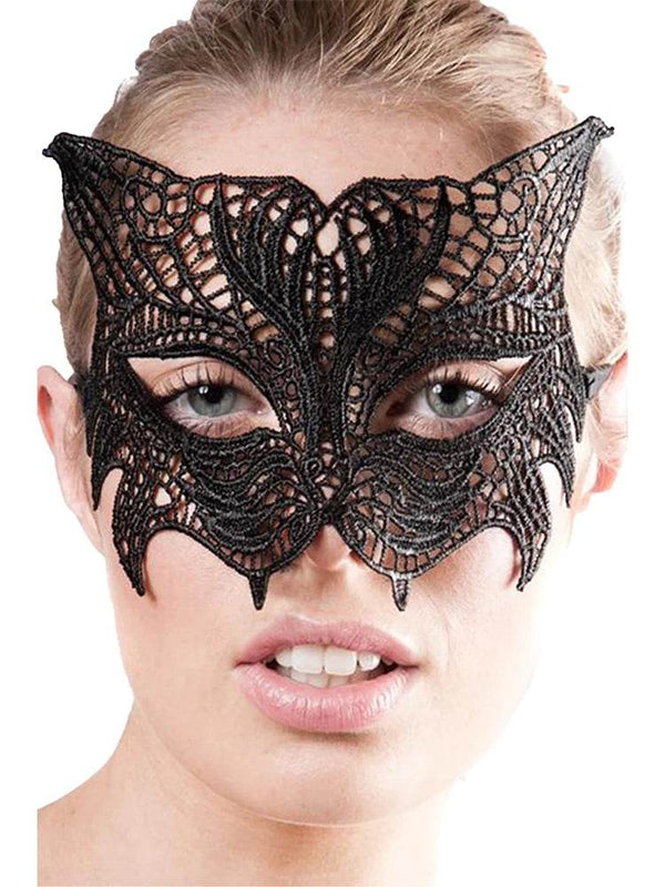 Women's Cat Lace Fancy Mask - thefancydress.co.uk