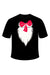 Children's Black Cat Ribbon Print Cotton T-Shirt