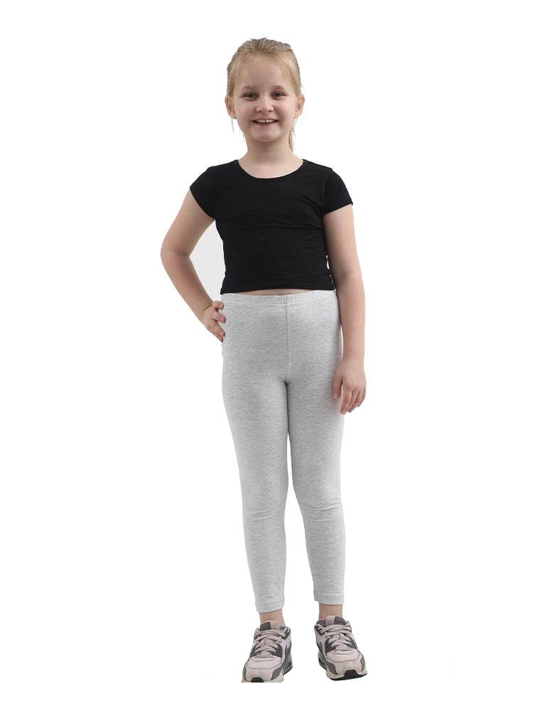 Girls Full Length Plain Cotton Legging - thefancydress.co.uk
