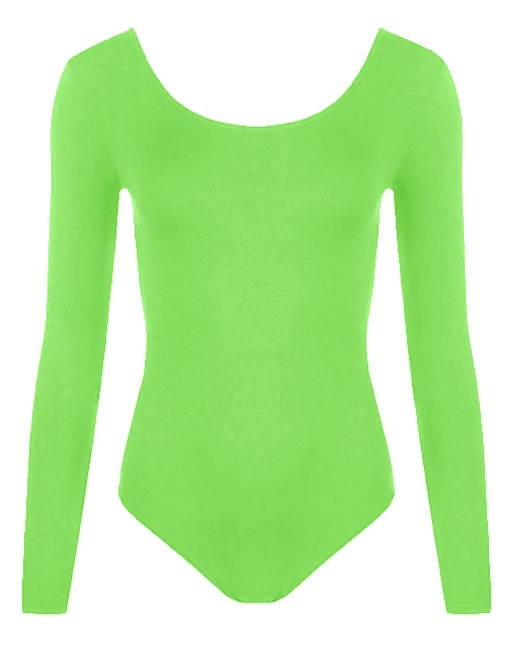Crazy Chick Girls Microfibre Full Sleeve Plain Leotard