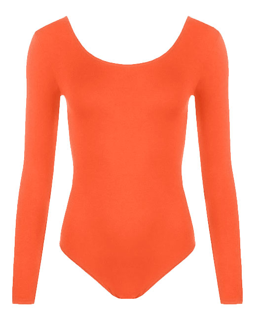 Crazy Chick Girls Microfibre Full Sleeve Plain Leotard