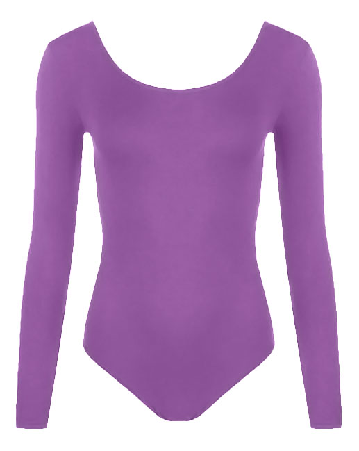 Crazy Chick Girls Microfibre Full Sleeve Plain Leotard