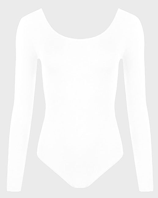 Crazy Chick Girls Microfibre Full Sleeve Plain Leotard