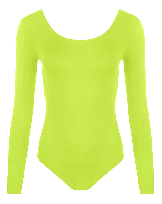 Crazy Chick Girls Microfibre Full Sleeve Plain Leotard