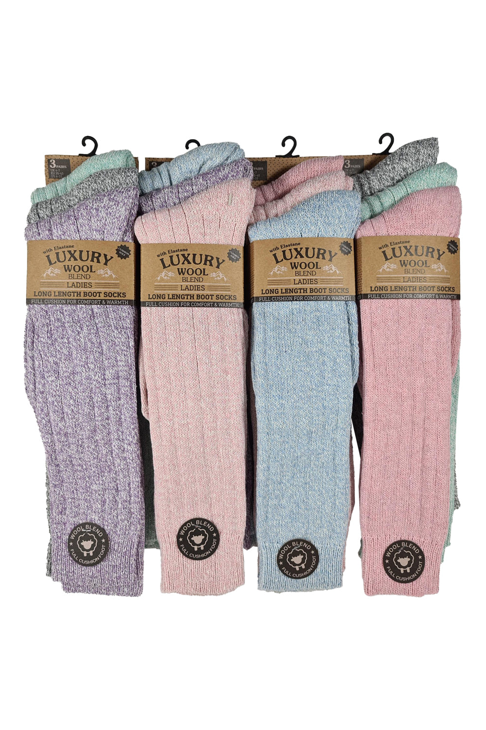 Luxury Wool Blend Boot Socks (Pack of 3)