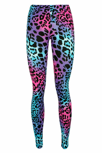 Girls Microfibre Leopard Printed Leggings