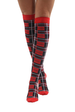 Striped Over The Knee Thigh High Socks
