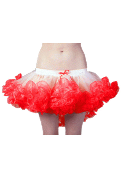 Women's Burlesque Tutu skirt White with Red