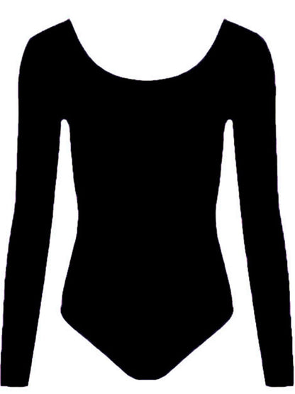 Black Long Sleeve Microfibre Leotard for Girls
