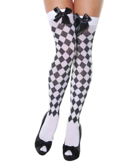 Women's Overknee Stockings With Bow - thefancydress.co.uk