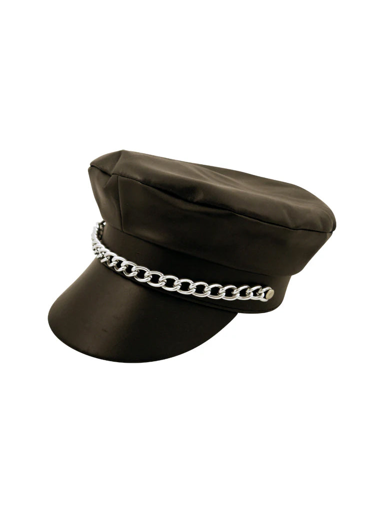 Adult Black Biker Hat