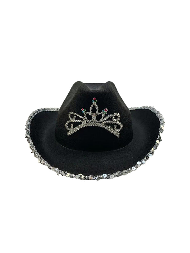 Adult Glitter Edge Light up Tiara Cowboy Hat