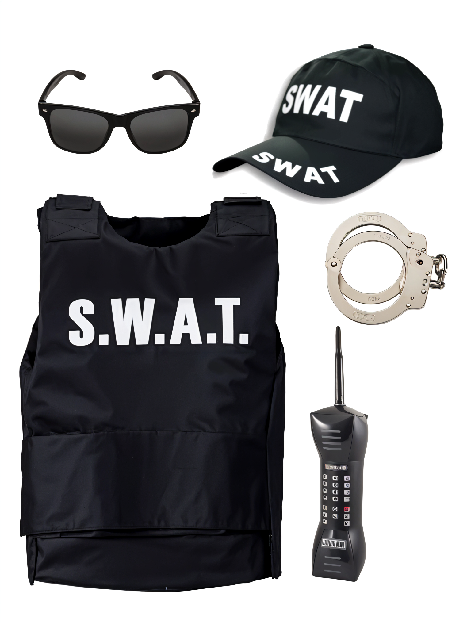 5-Piece SWAT Children’s Set – Vest, Hat, Inflatable Mobile, Glasses, Handcuff