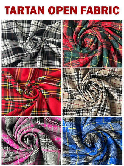 Tartan Open Fabric: Perfect for Decoration, Kilts, Skirts, and Bridal Wear