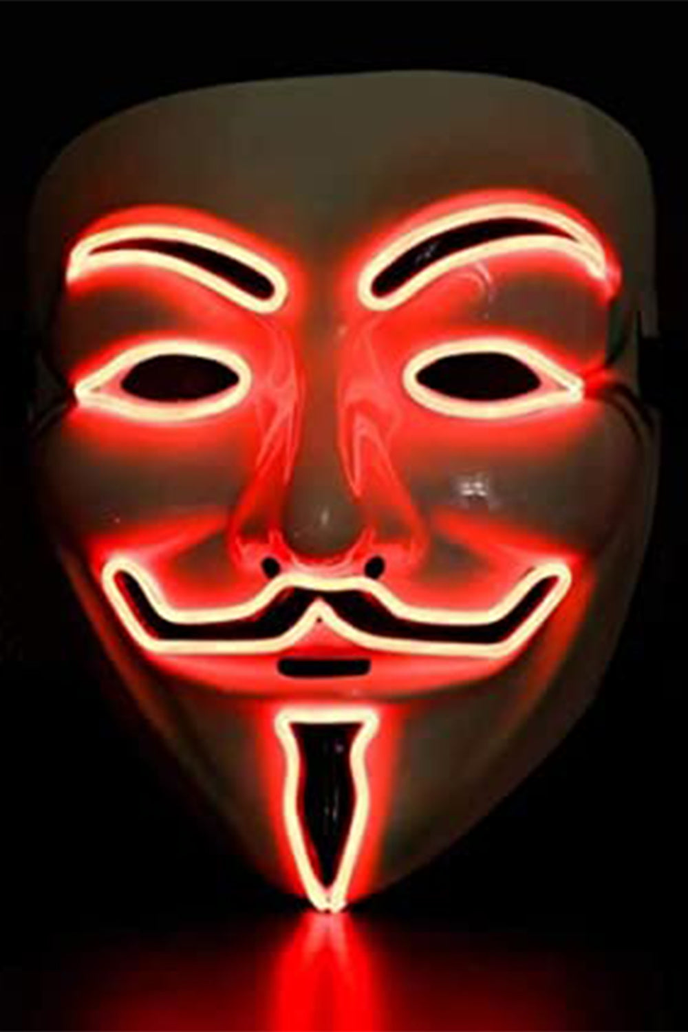 Adult Anonymous Hacker Vendetta Joker Masquerade Light-Up Face Mask red light