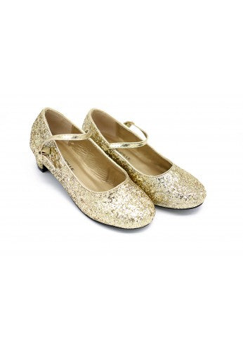 Girls Glitter Low Kitten Heel Party Wedding Sandals Court Shoes