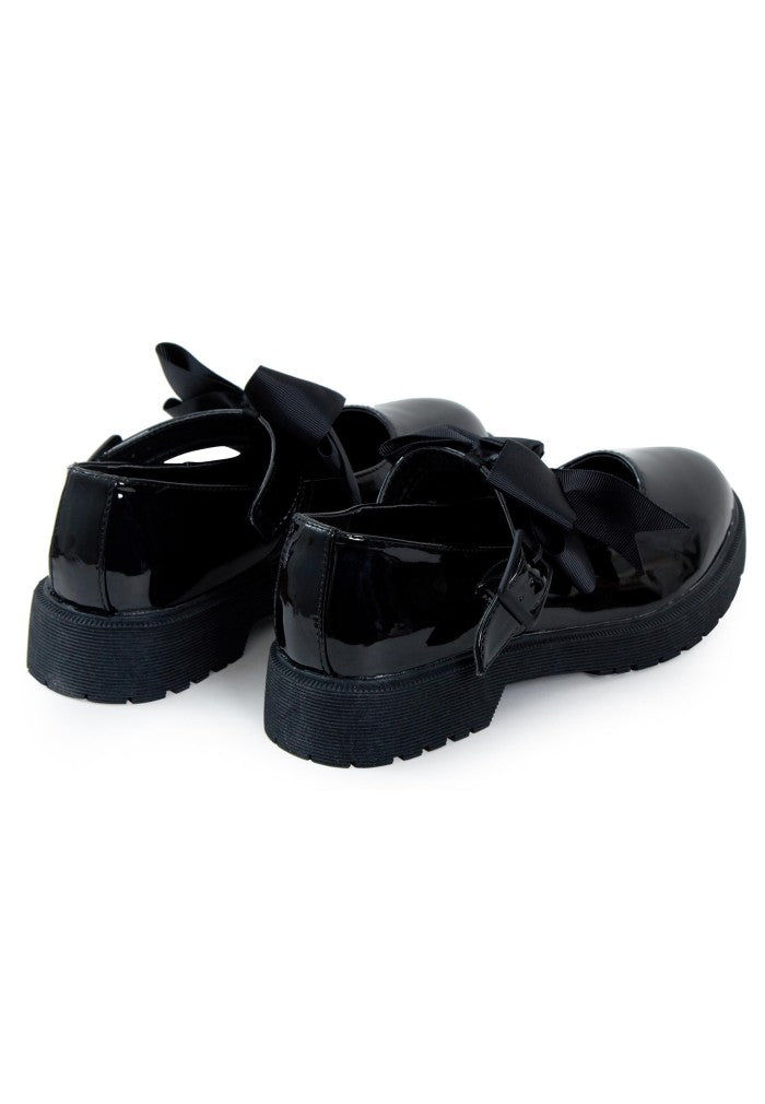 Girls Mary Jane School Shoes With Bow On Strap