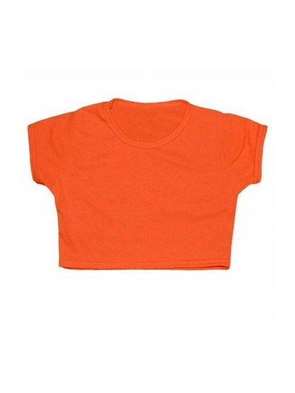 Girls Neon Plain Short Sleeve Microfiber Crop Top - thefancydress.co.uk