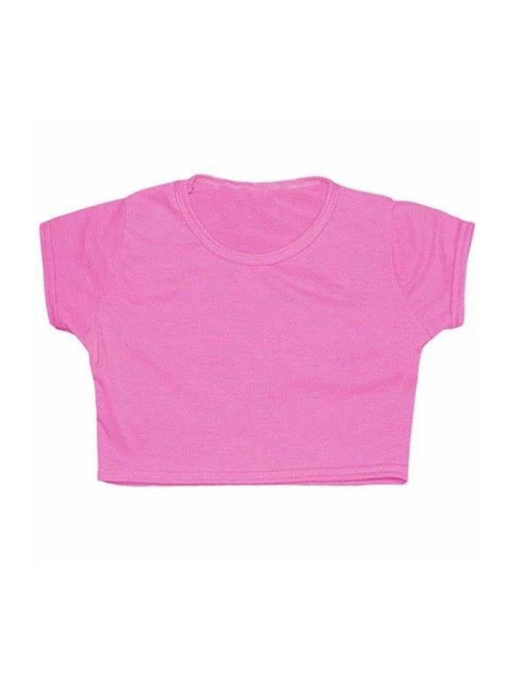 Girls Neon Plain Short Sleeve Microfiber Crop Top - thefancydress.co.uk