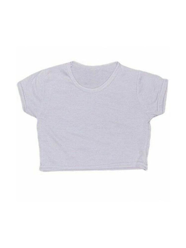 Girls Neon Plain Short Sleeve Microfiber Crop Top - thefancydress.co.uk
