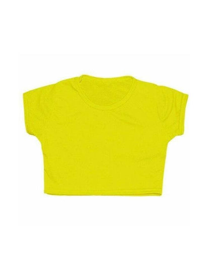 Girls Neon Plain Short Sleeve Microfiber Crop Top - thefancydress.co.uk