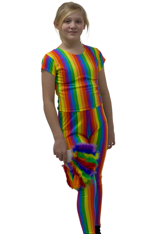 Kids Girls Rainbow Legging Full Length Pride Festival Leggings
