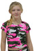 Girls Camouflage Crop Top Short Sleeves