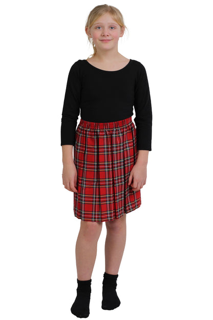 Girls Box Pleated Tartan Skirt