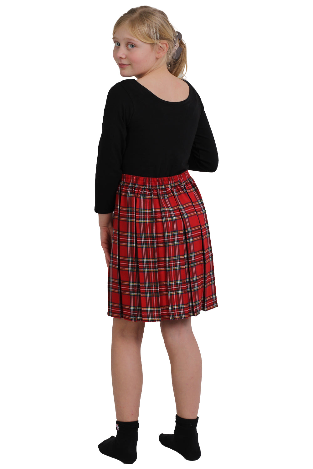 Girls Box Pleated Tartan Skirt