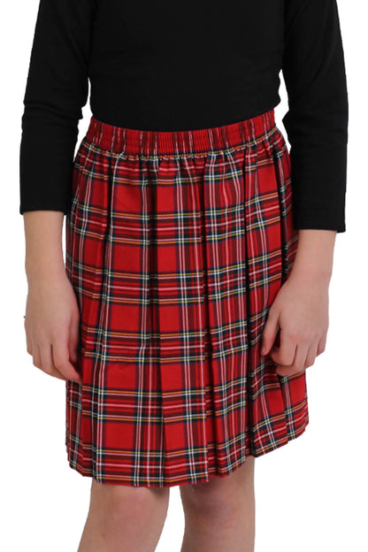 Girls Box Pleated Tartan Skirt