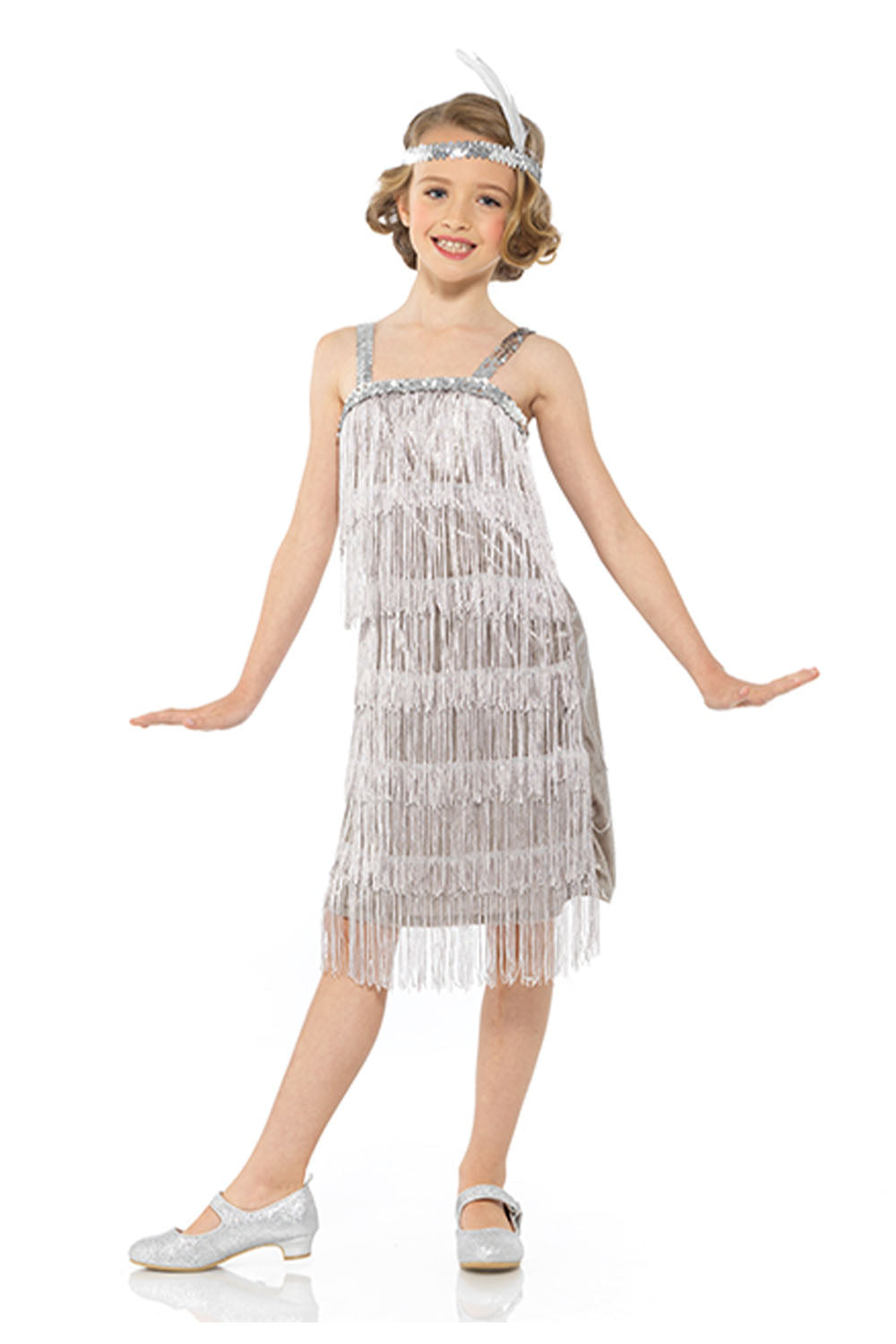 Girls Silver Flapper Costume