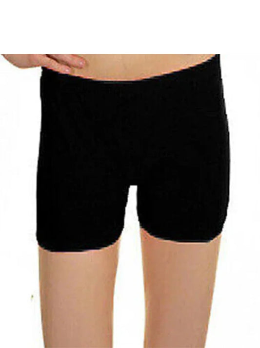 Girls Neon Stretch Microfiber Hot Pants black