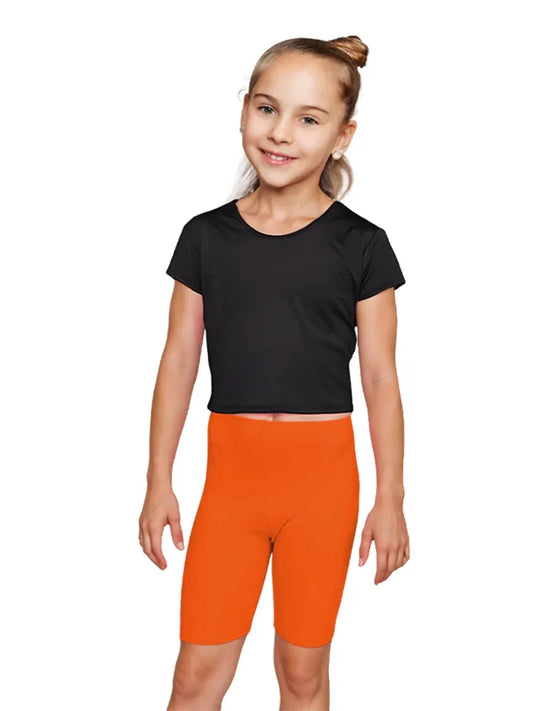 Girls Neon Stretch Microfiber Hot Pants orange
