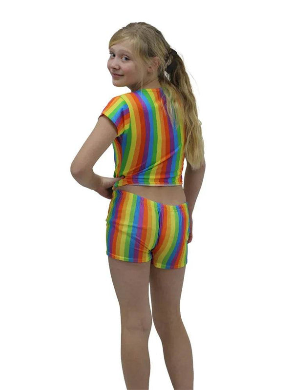 Girls Neon Stretch Microfiber Hot Pants - thefancydress.co.uk