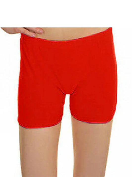 Girls Neon Stretch Microfiber Hot Pants red