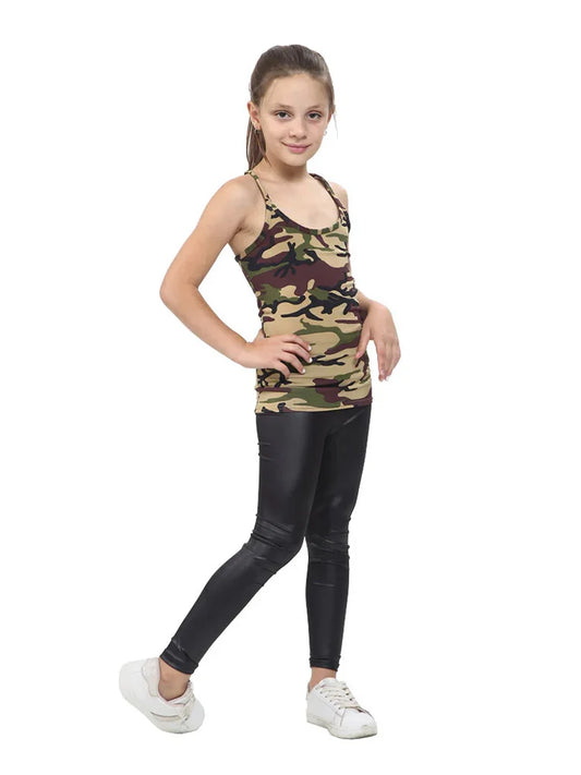 Girls Microfibre Vest Top camouflage