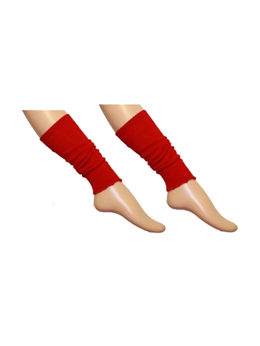 Girls Neon Legwarmers red