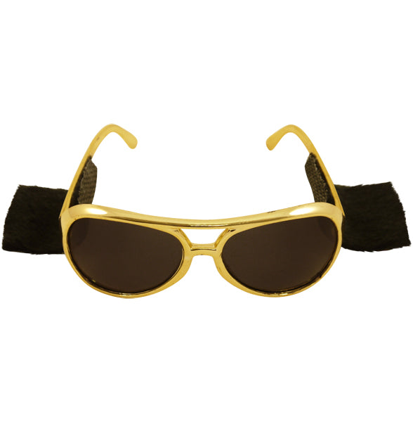 Gold Sunglasses with Sideburns
