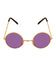 Adult Gold Silver Frame Round Lens Glasses purple lens