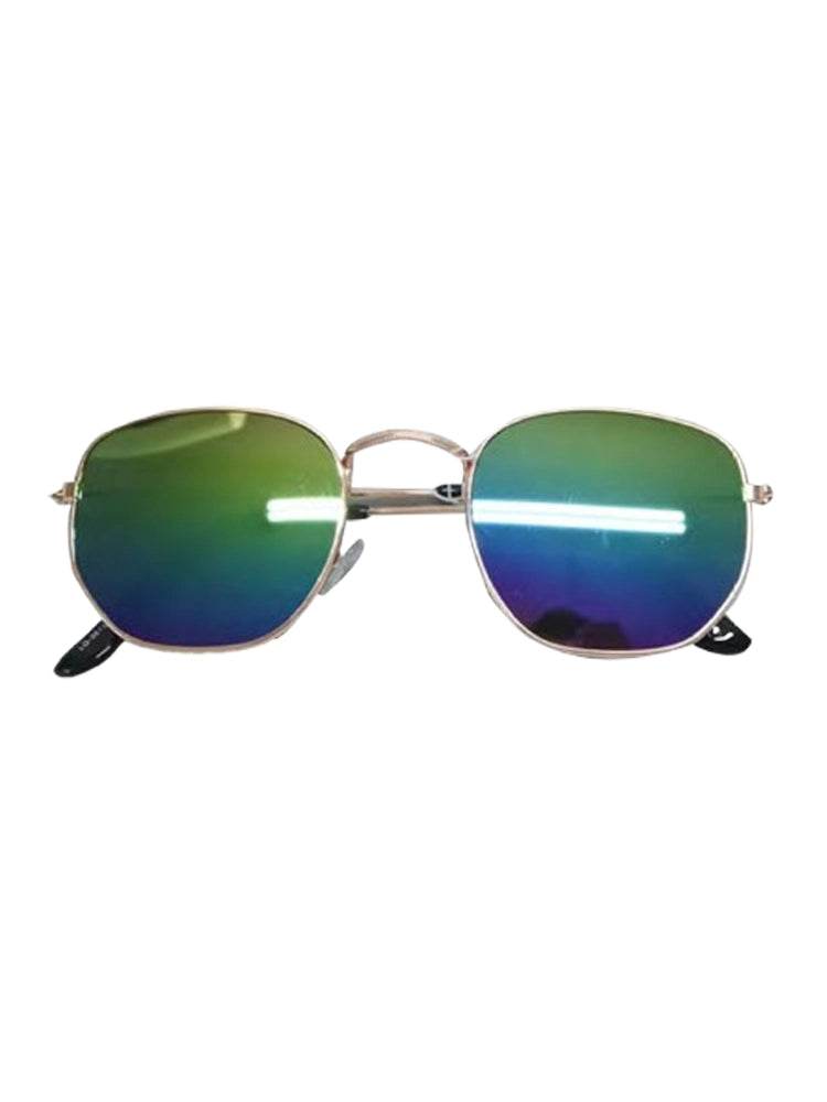 Men's Stylish Gold Frame Glasses - thefancydress.co.uk