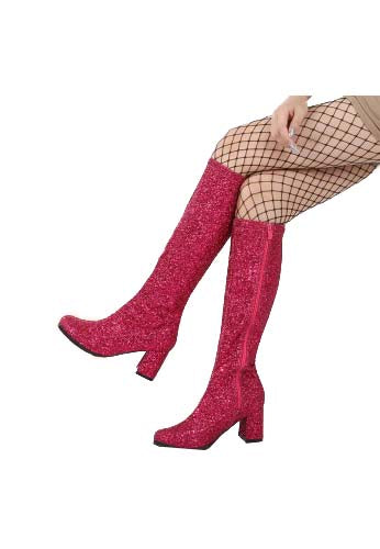 Girl's Women's Go Go 1960s & 1970s Retro Glitter Heels Boots
