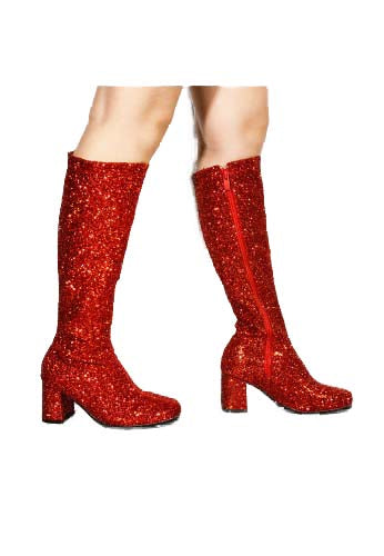 Women's Go Go 1960s & 1970s Retro Glitter Heels Boots