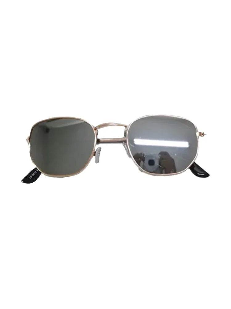Men's Stylish Gold Frame Glasses - thefancydress.co.uk