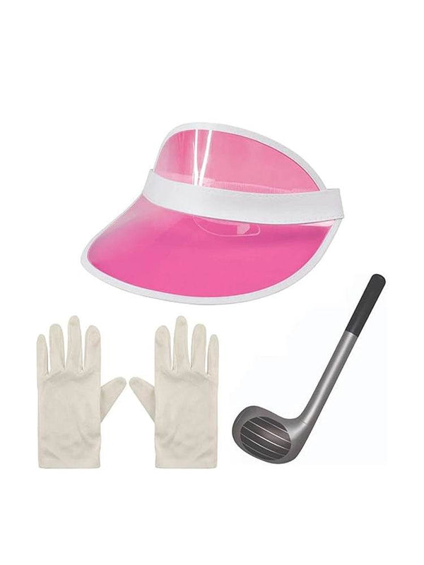 Pink Cap & Gloves Golf Accessories Set - thefancydress.co.uk