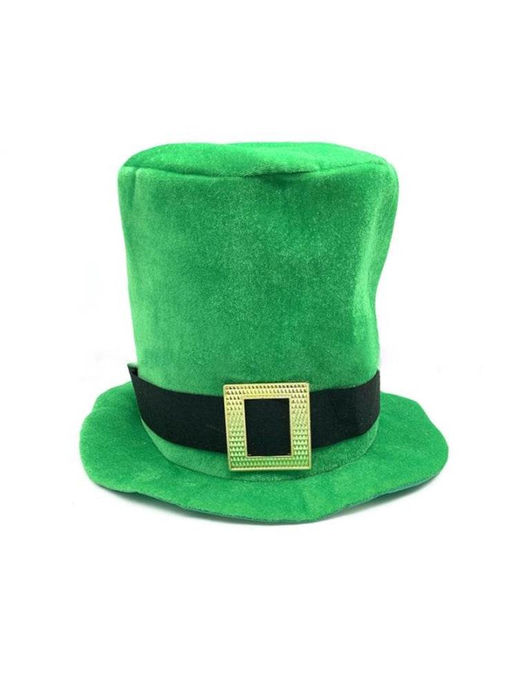 St. Patrick’s Day Hat – Green Velvet Leprechaun Top Hat - thefancydress.co.uk